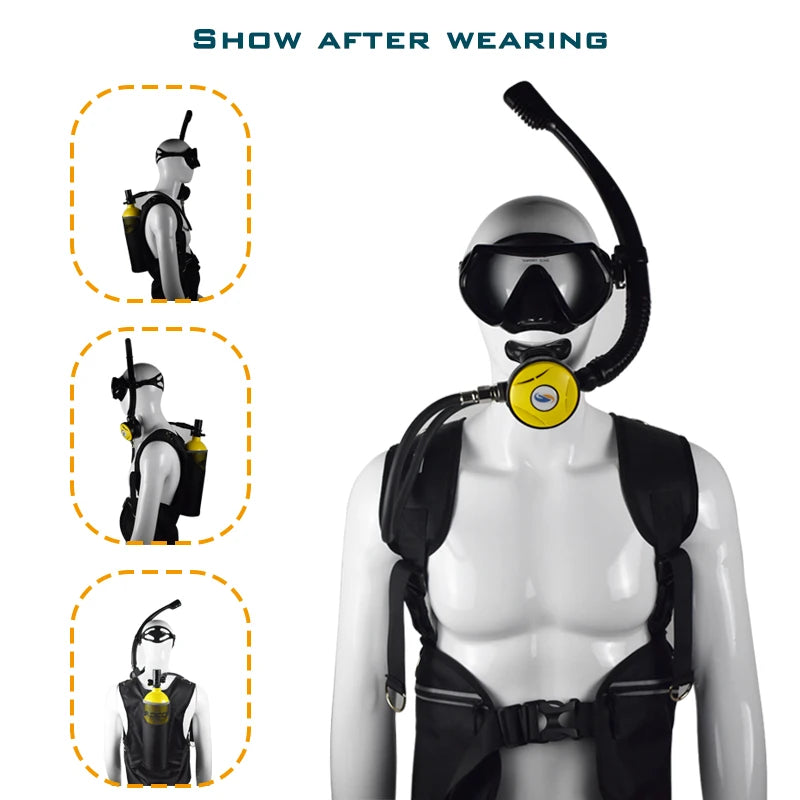 CMS Scuba Tanks 25~30 Minutes of Underwater Breathing Time Mini Scuba Diving Equipment Snorkeling Equipment Scuba Diving