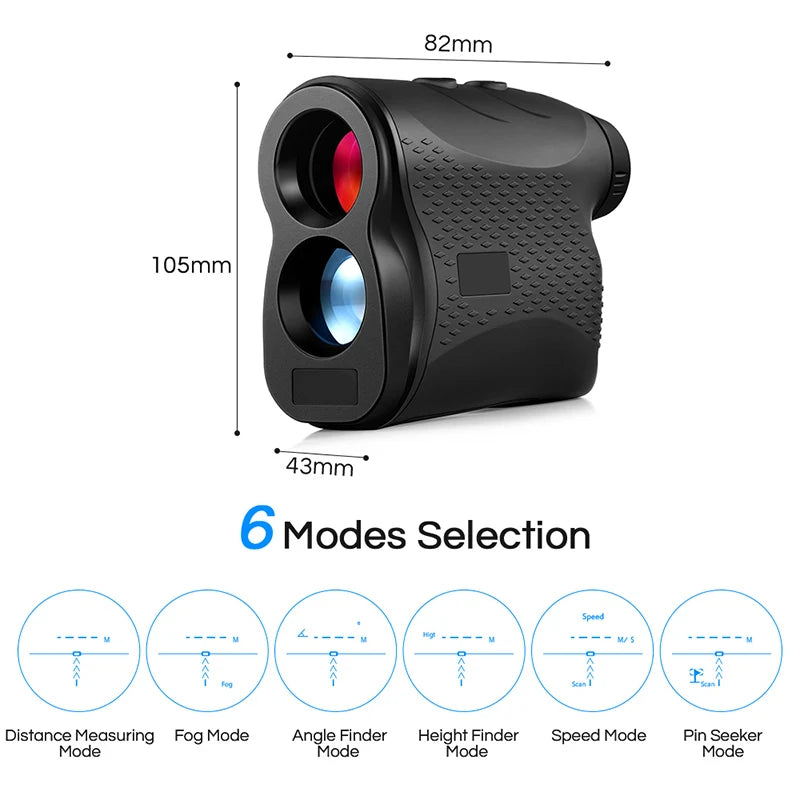 Laser Rangefinder 600m/1000m Distance Meter 6X Speed