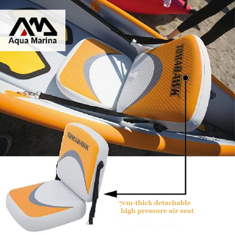 AQUA MARINA TOMAHAWK inflatable kayak boat canoe pvc dinghy raft aluminium paddle pump seat pressure gauge drop-stitch laminated