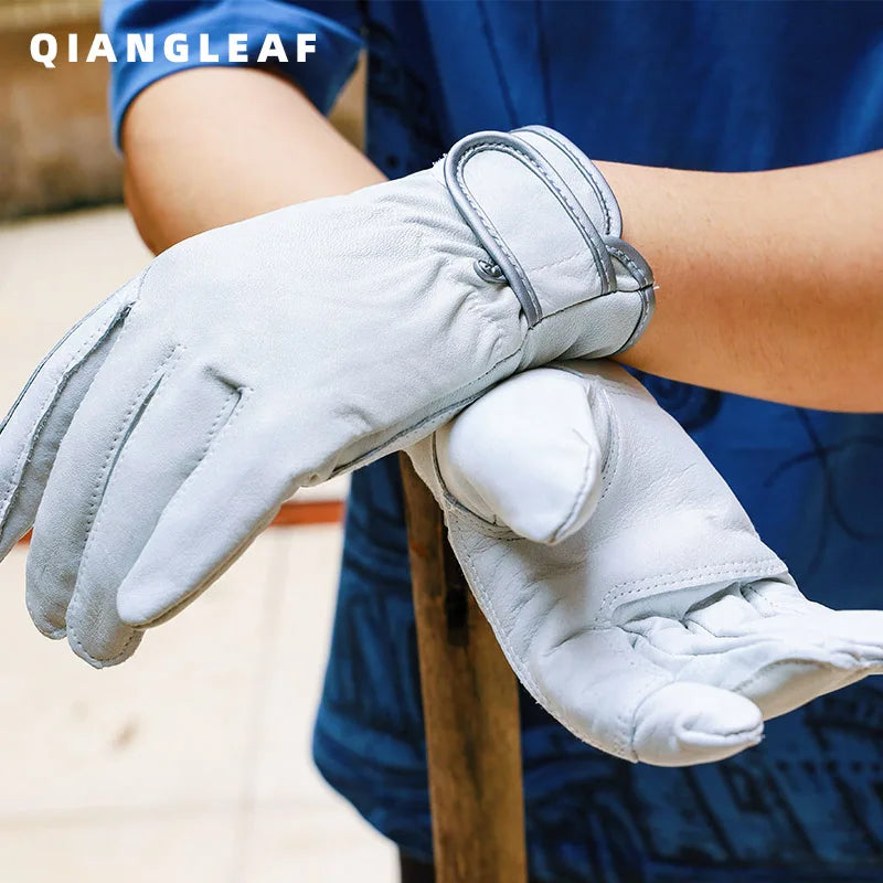 QIANGLEAF Grade A Cowhide Batting Glove