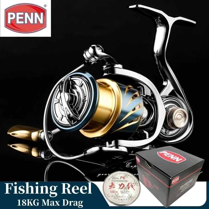 PENN Powerful Fishing Reel with 9+1 Sealed Bearings and 18KG Max Drag - Smooth and Precise 5.5:1 Gear Ratio