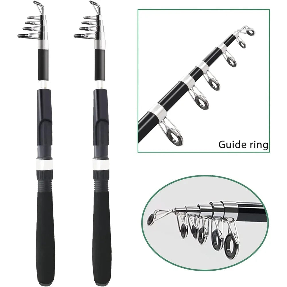 Fishing Pole Combo Set, Collapsible Rods Carrier Bag