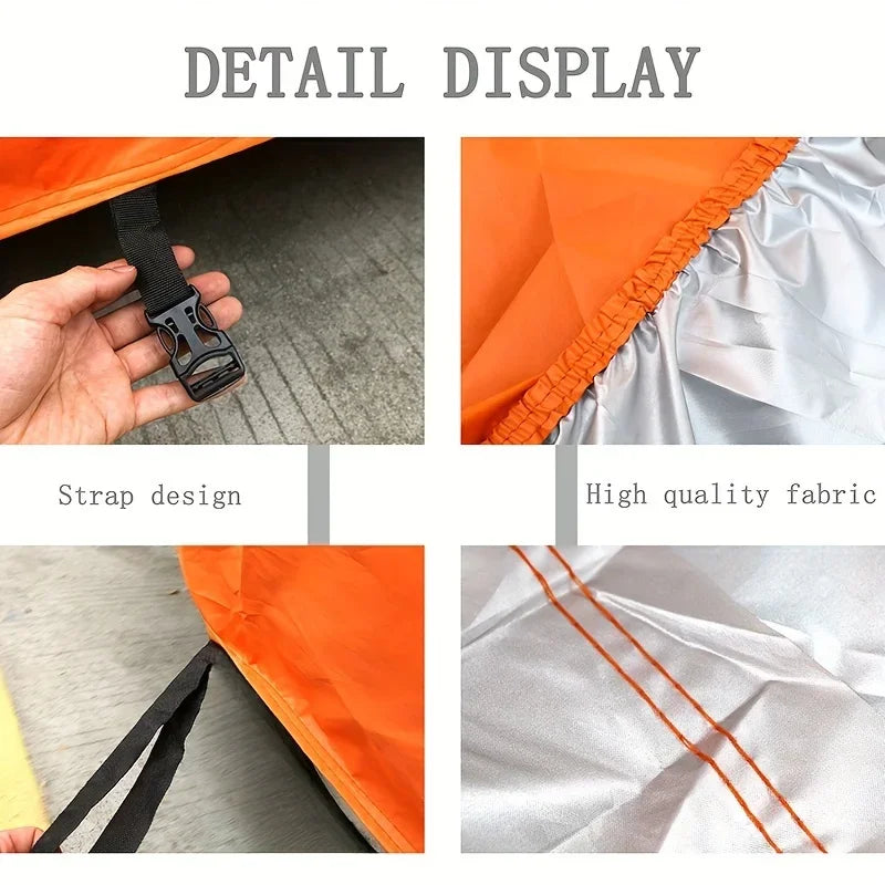 Boat Cover Anti-UV Waterproof Outdoor Protection 190T Marine Fishing Speedboat 11-22FT Yacht Tent  Tear Proof Orange