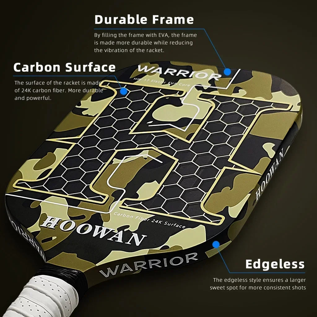 Pickleball Paddle Carbon Fiber 24K  with Ultra Power and Control