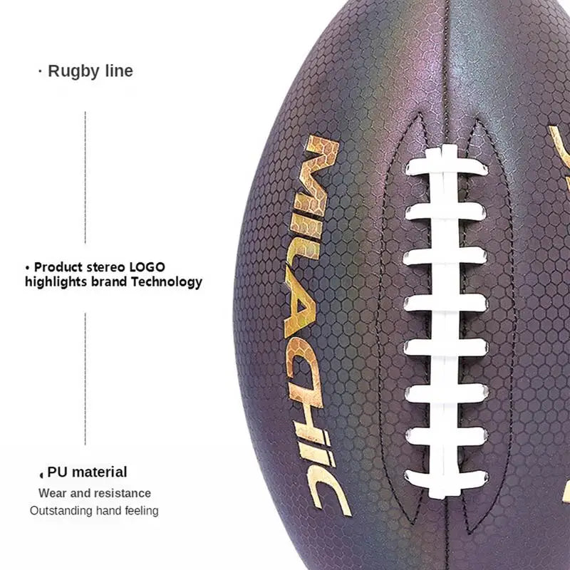 Reflective American Football Luminous Wear-resistant Training Ball Adult Football Custom Rugby Colourful rugby supplies