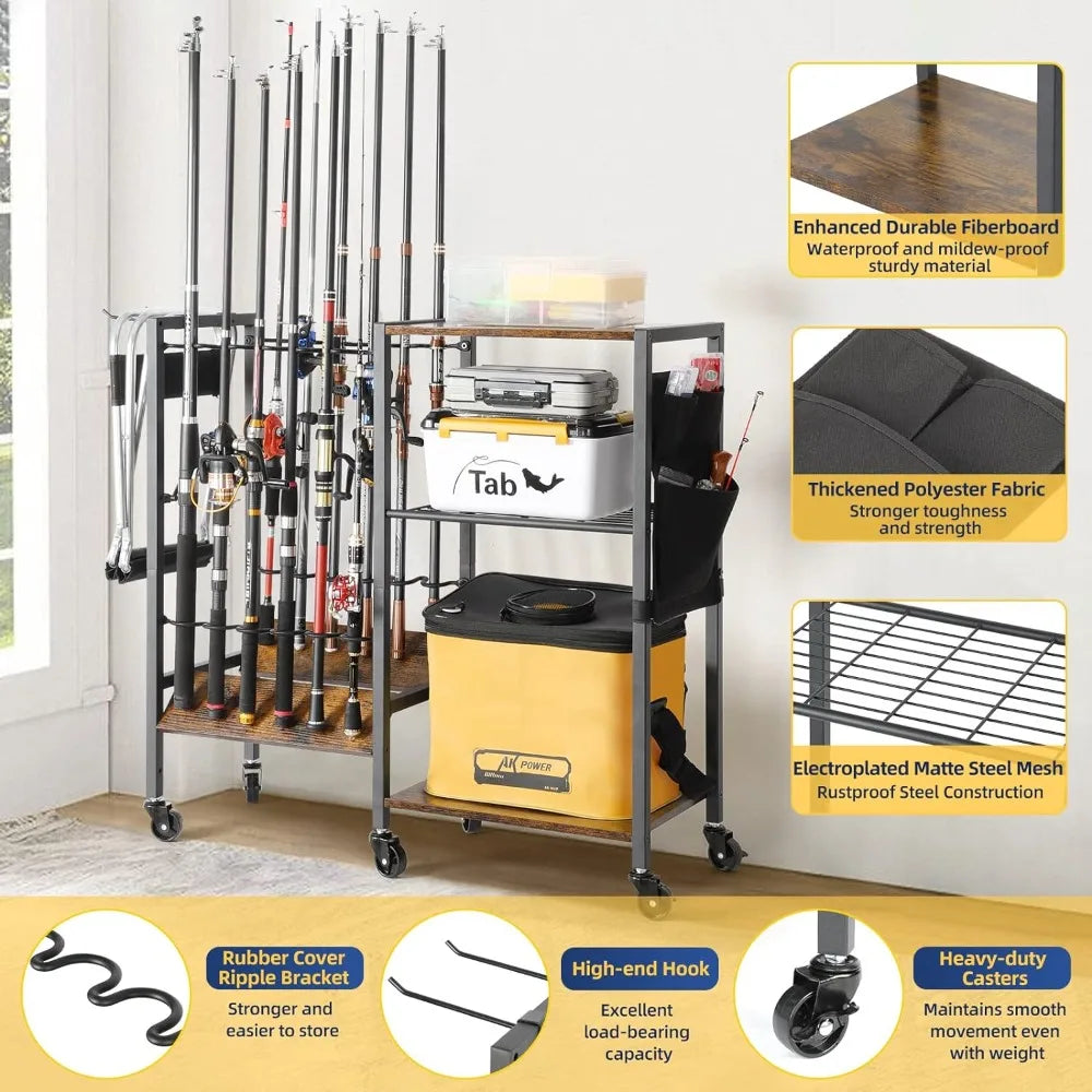 Rod Holders Fishing Gear  Equipment Organizers  Tackle Cart