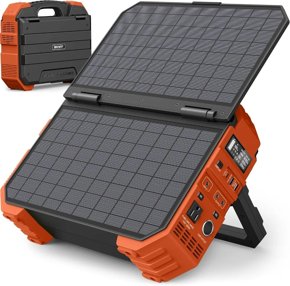 Portable Power Station with Built-in Solar Panel Solar Generator