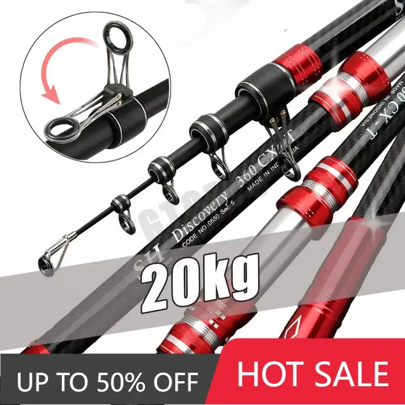 Telescopic Fishing Rod  Carbon Baitcasting rod