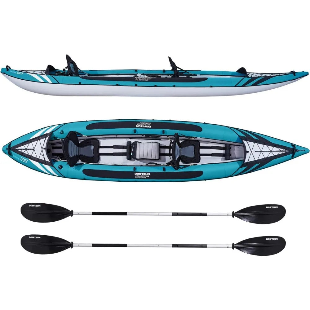 Inflatable Touring Kayak, Almanor Inflatable Kayak  - Inflatable 1 and 2 Person Kayaks for Adults with EVA Padded Seats