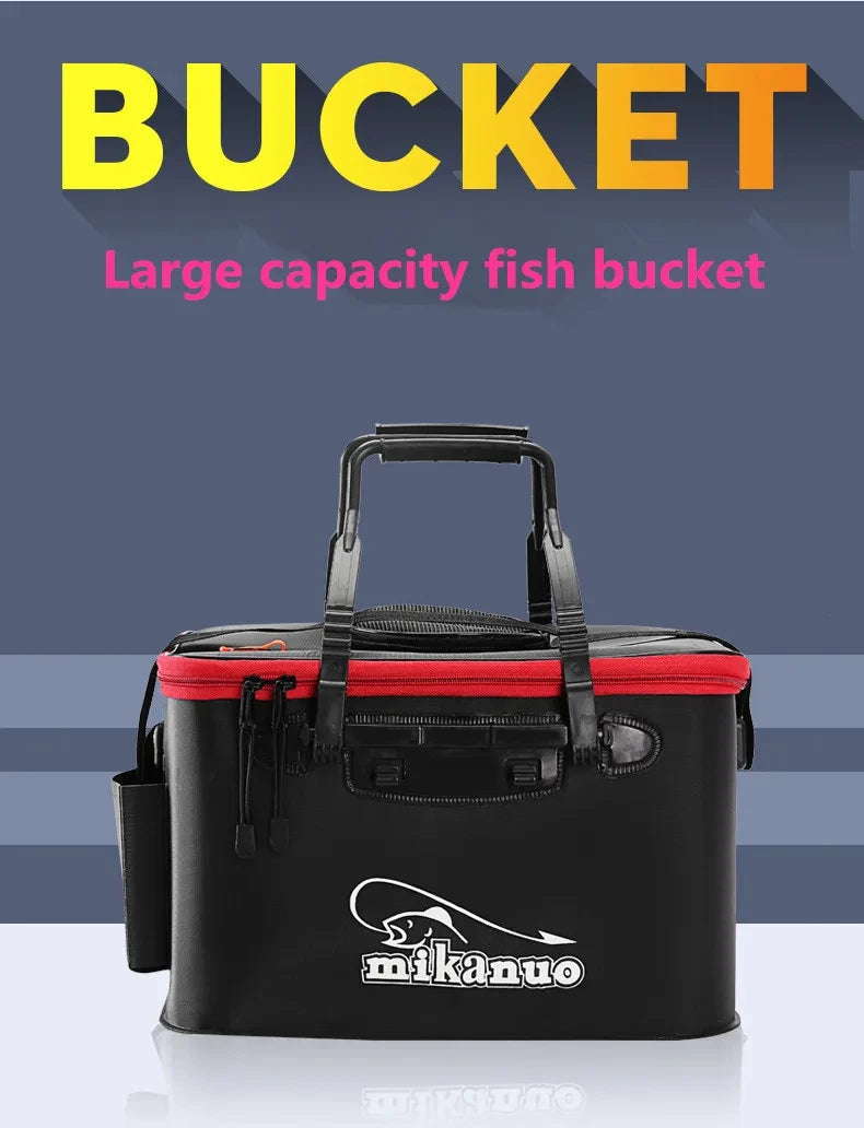 Folding live fish bucket EVA thickened fish bucket portable water tank fishing gear live fish box fishing accessories outdoor