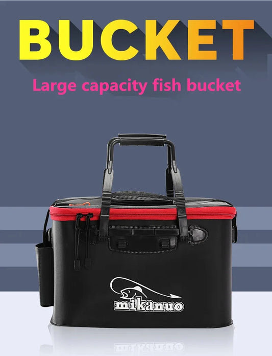 Folding live fish bucket EVA thickened fish bucket portable water tank fishing gear live fish box fishing accessories outdoor