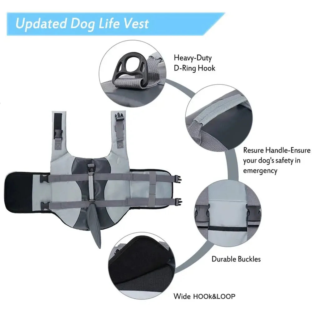 Dog Life Jacket Enhanced Buoyancy Medium Large Dogs