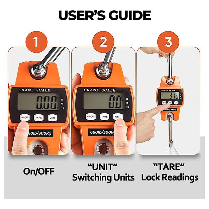 Hanging Digital Weight Scale Waterproof Portable LCD Display