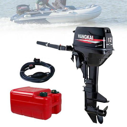 2 Stroke 169CC 12HP Outboard Motor Inflatable Fishing Boat Engine with Water Cooling and CDI System for Inflatable Boats