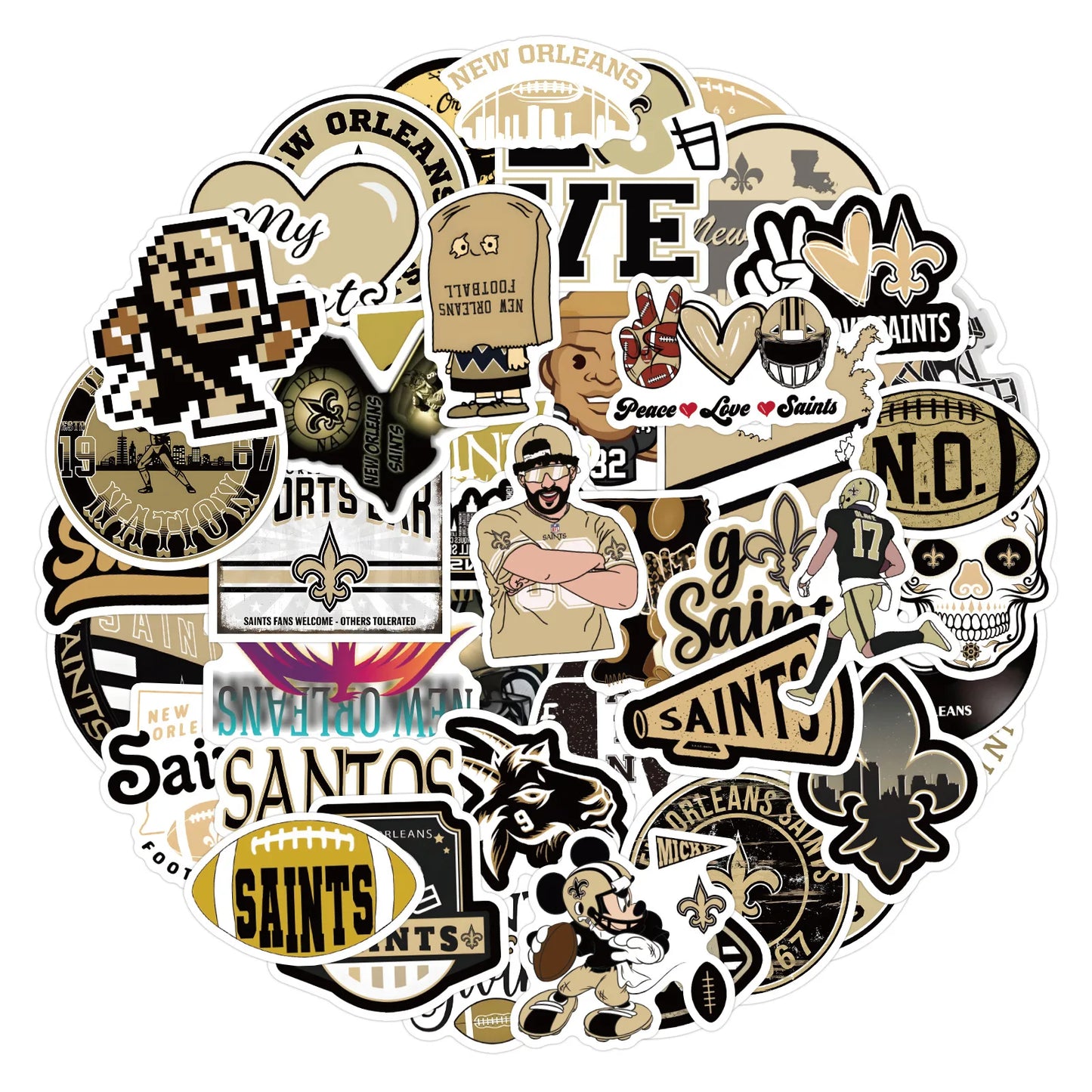 100PCS American Football New Orleans Saints Sticker