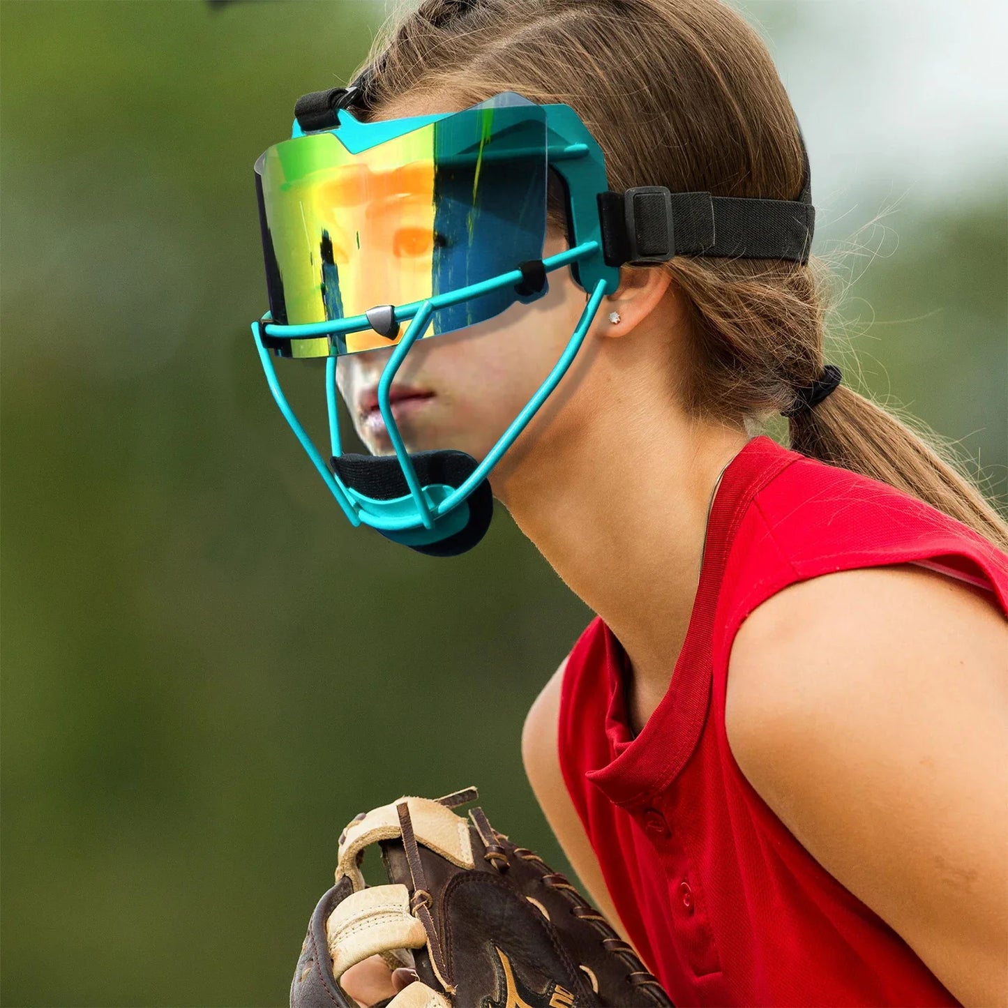 Defense Softball Fielder's Mask Softball Visor Face Mask Baseball Lightweight Protective Sport Equipment For Adluts&Youth