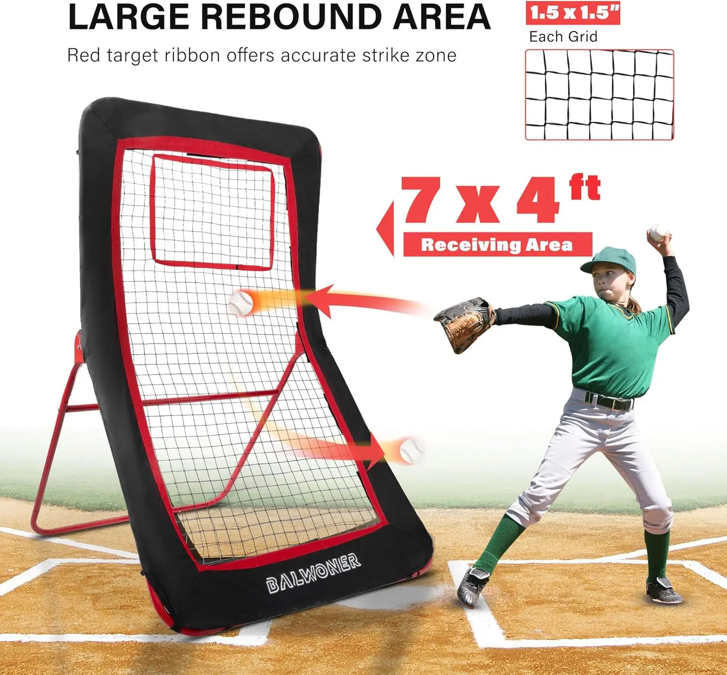 4 x 7 ft  Pitch Back Baseball Strike Zone