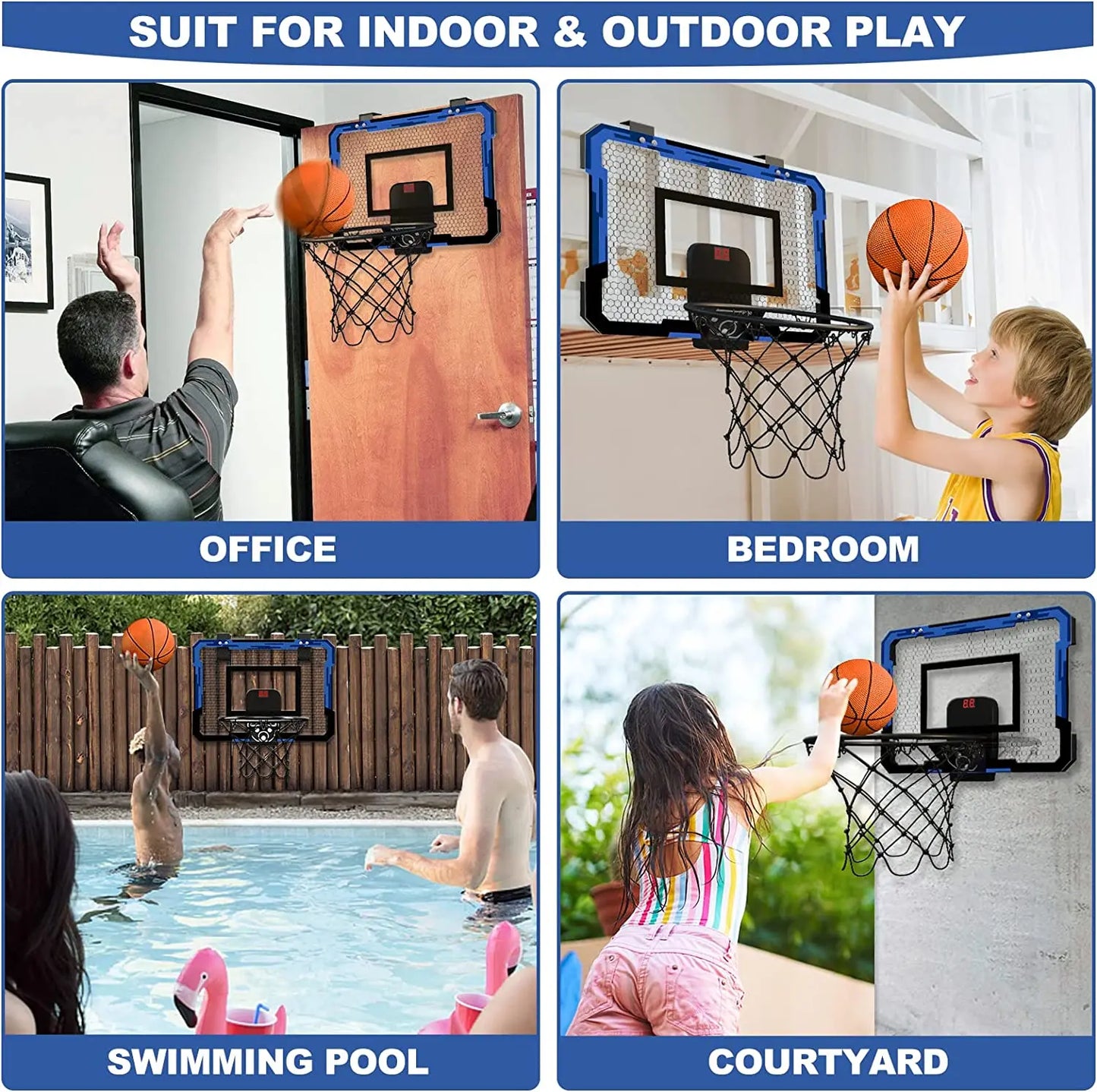 Wall-mounted Indoor Trainingl  Mini Basketball Hoop Set