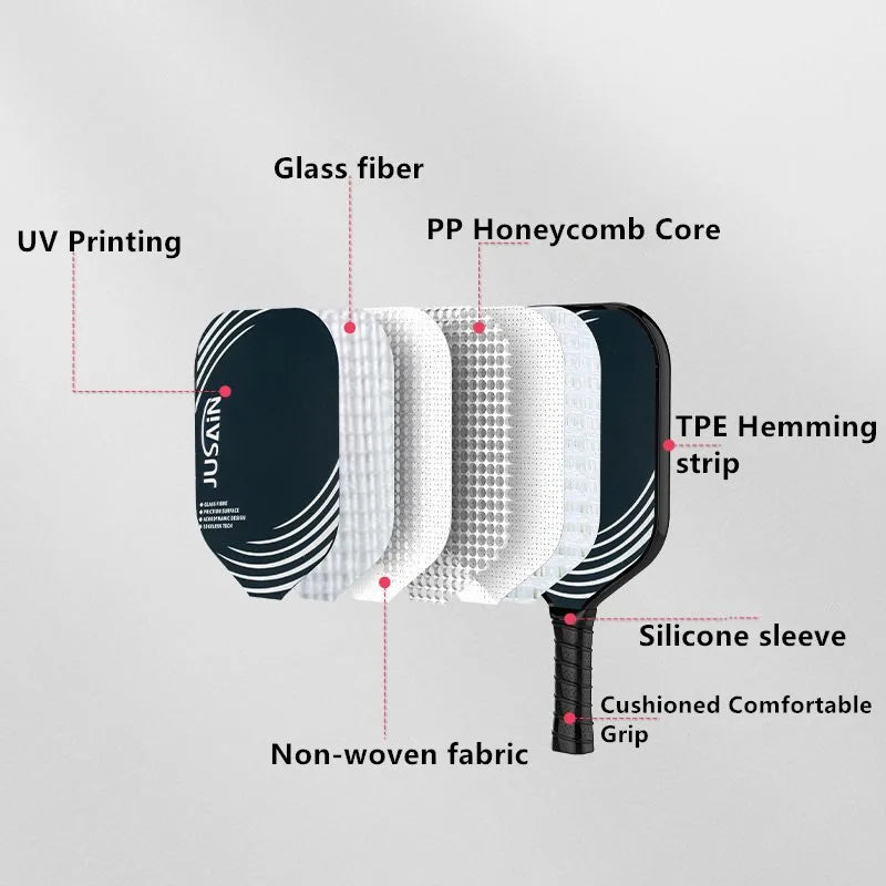 Pickle Ball Paddle Elongated Power Fiberglass Rackets