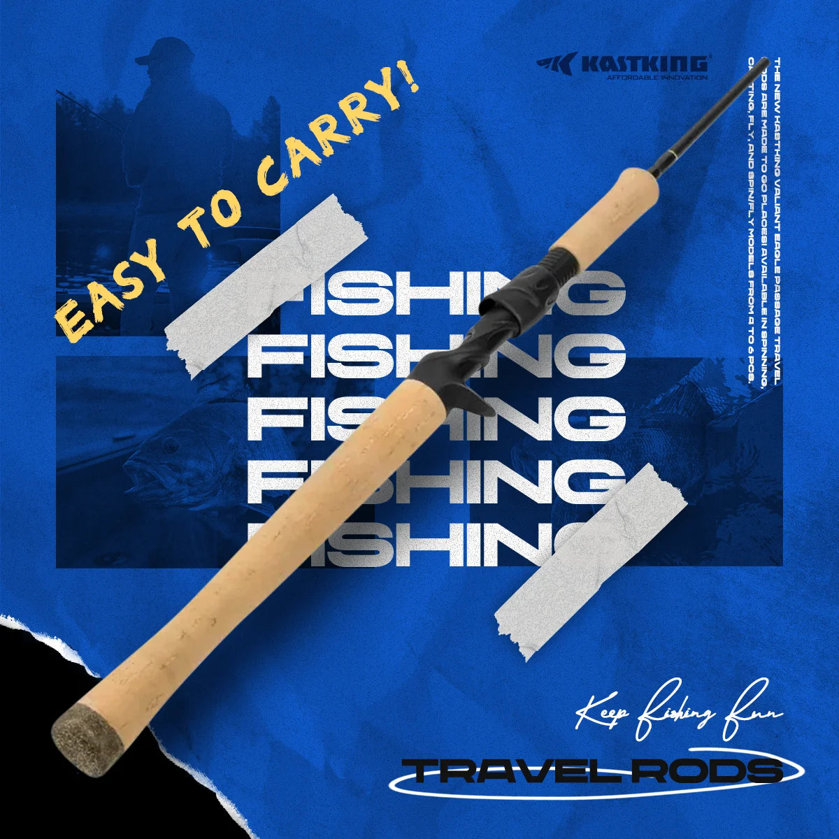 Travel Spinning Casting Fishing Rod  4 & 6 Pc Pack Rods