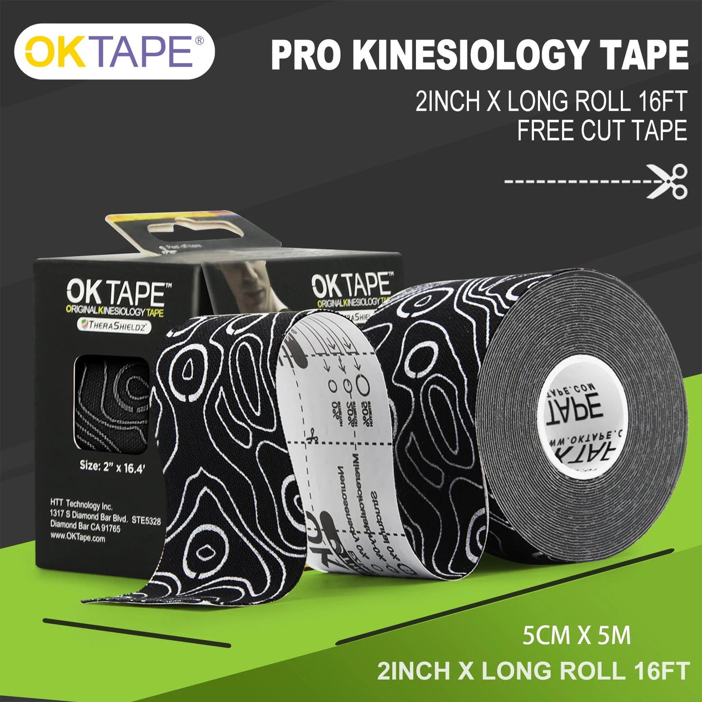 Kinesiology Tape, Breathable Waterproof Elastic Athletic Bandage Pain Relief