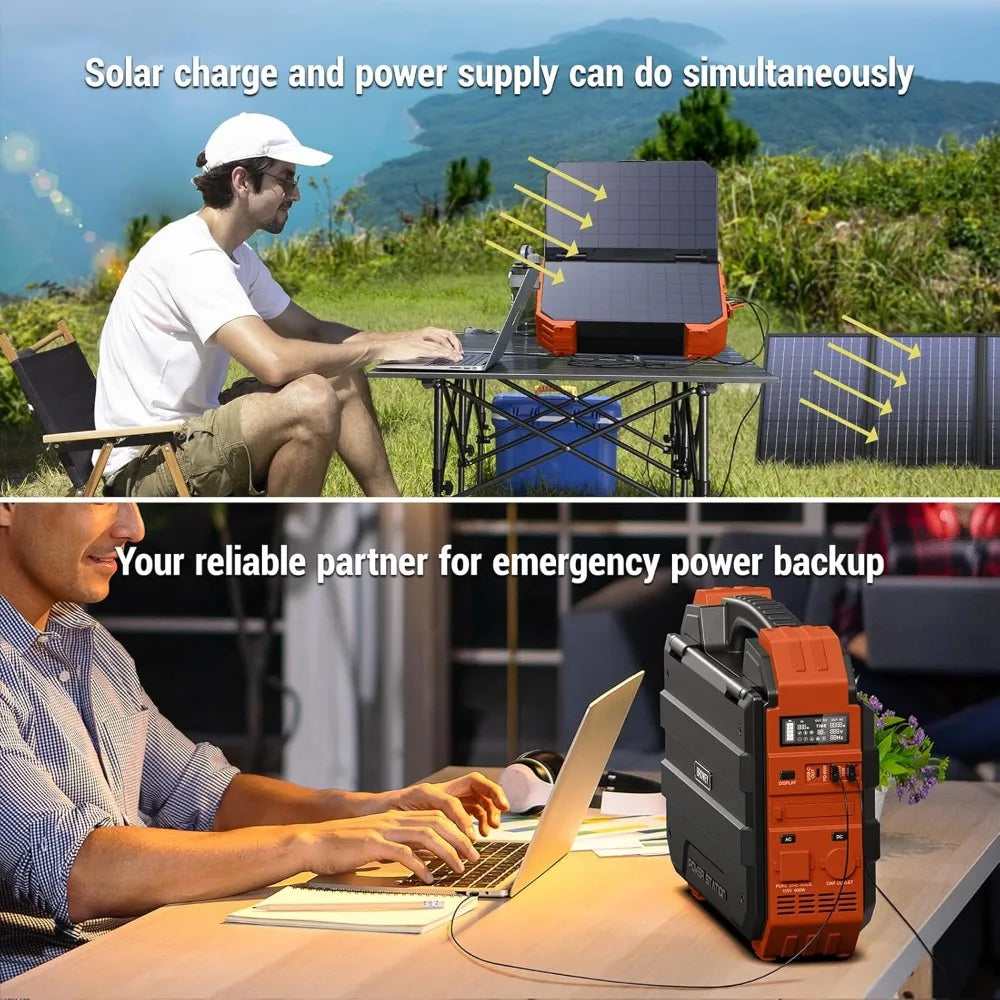 Portable Power Station with Built-in Solar Panel Solar Generator