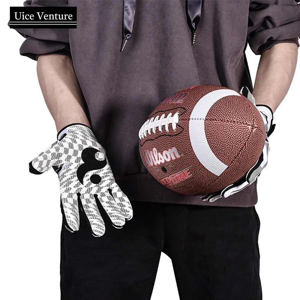 Men Women Breathable Anti-slip  American Football Gloves Adjustable