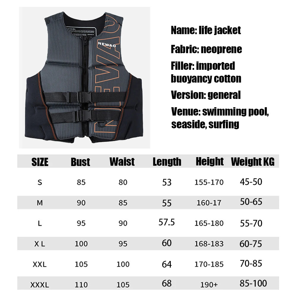 Neoprene Life Jacket Adult  Water Sports