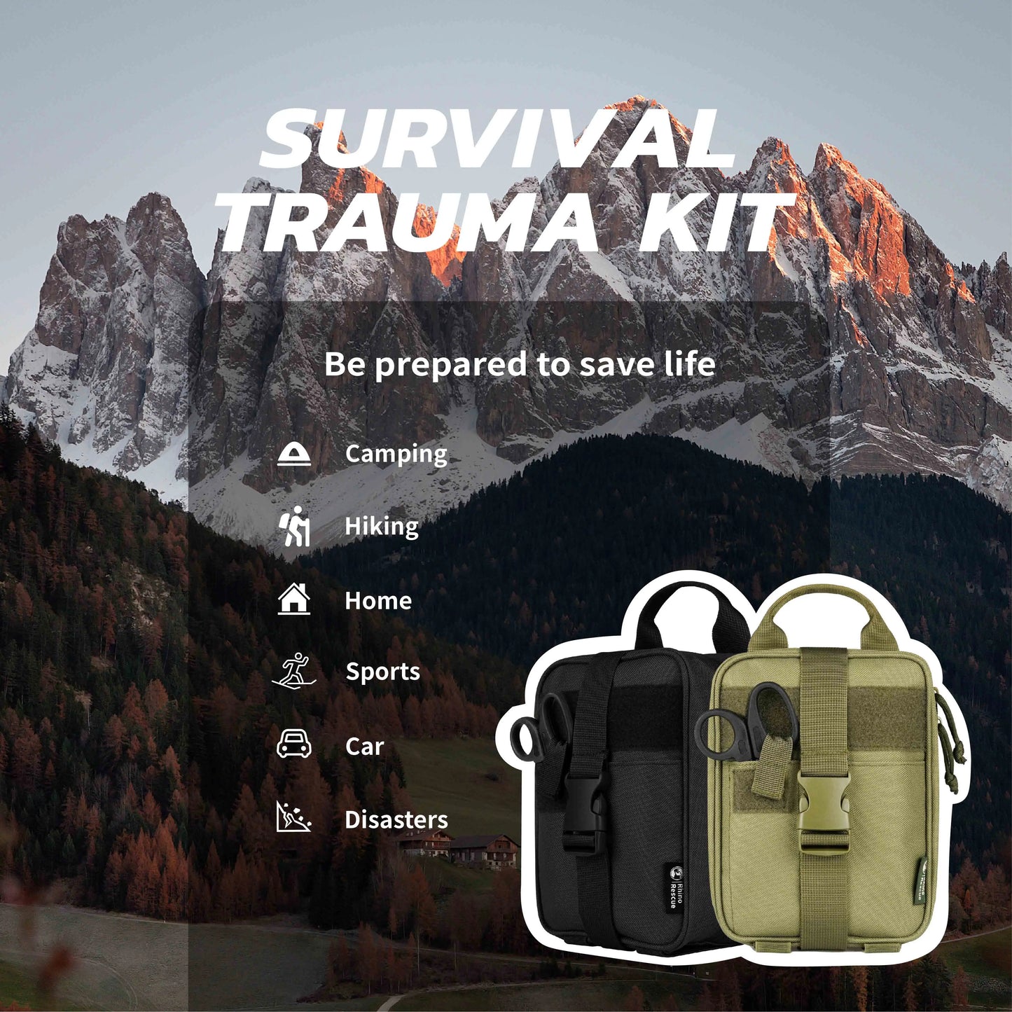 First Aid Survival Kit with 20 EMT Items For Emergency Outdoors