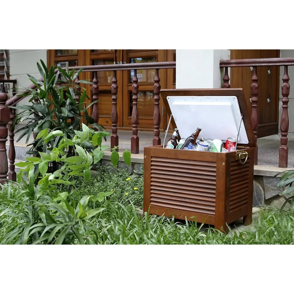 Wooden Patio Cooler  Outdoor Table Camping Supplies