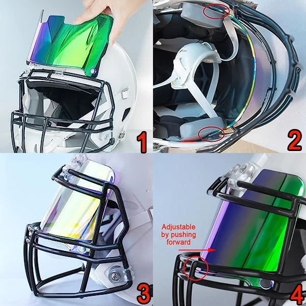 Football Visors with Clip Chrome  Eye Shield