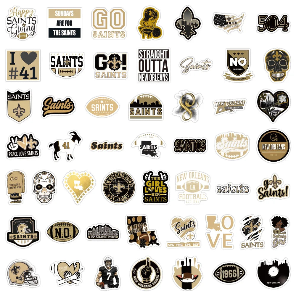 100PCS American Football New Orleans Saints Sticker