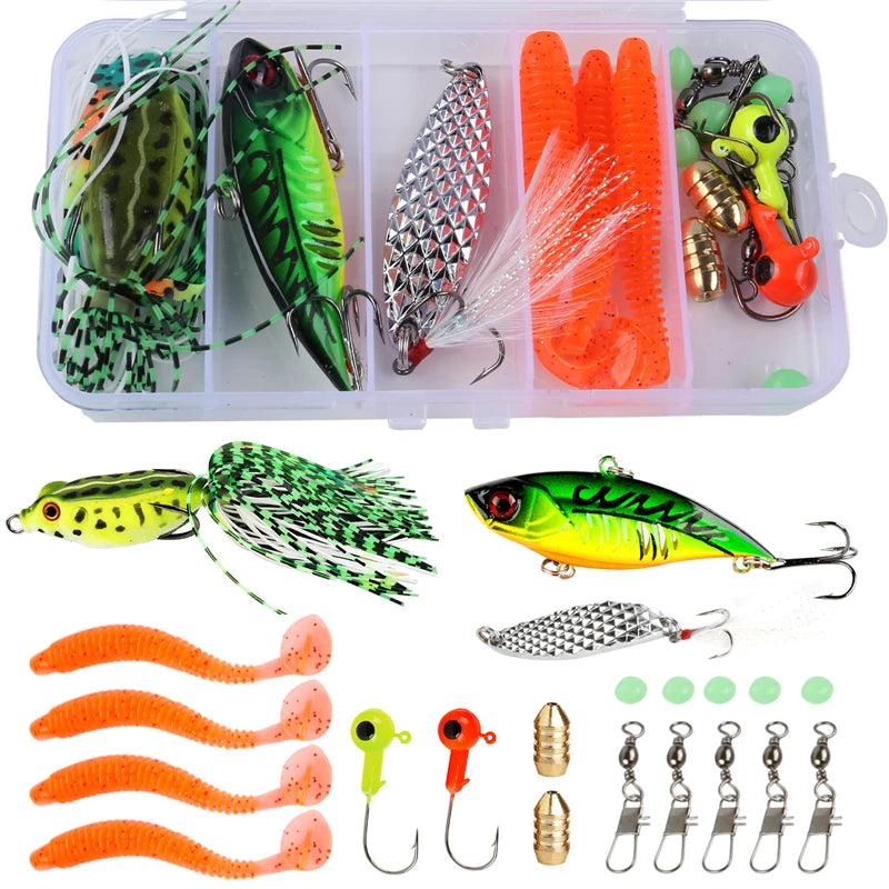 Baitcasting Rod Full Kit 4 Section Carbon Fishing Line Lures