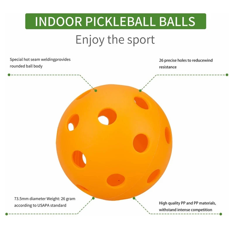 Indoor Pickleball Balls  26 Holes Pickleball Sport Training Practice