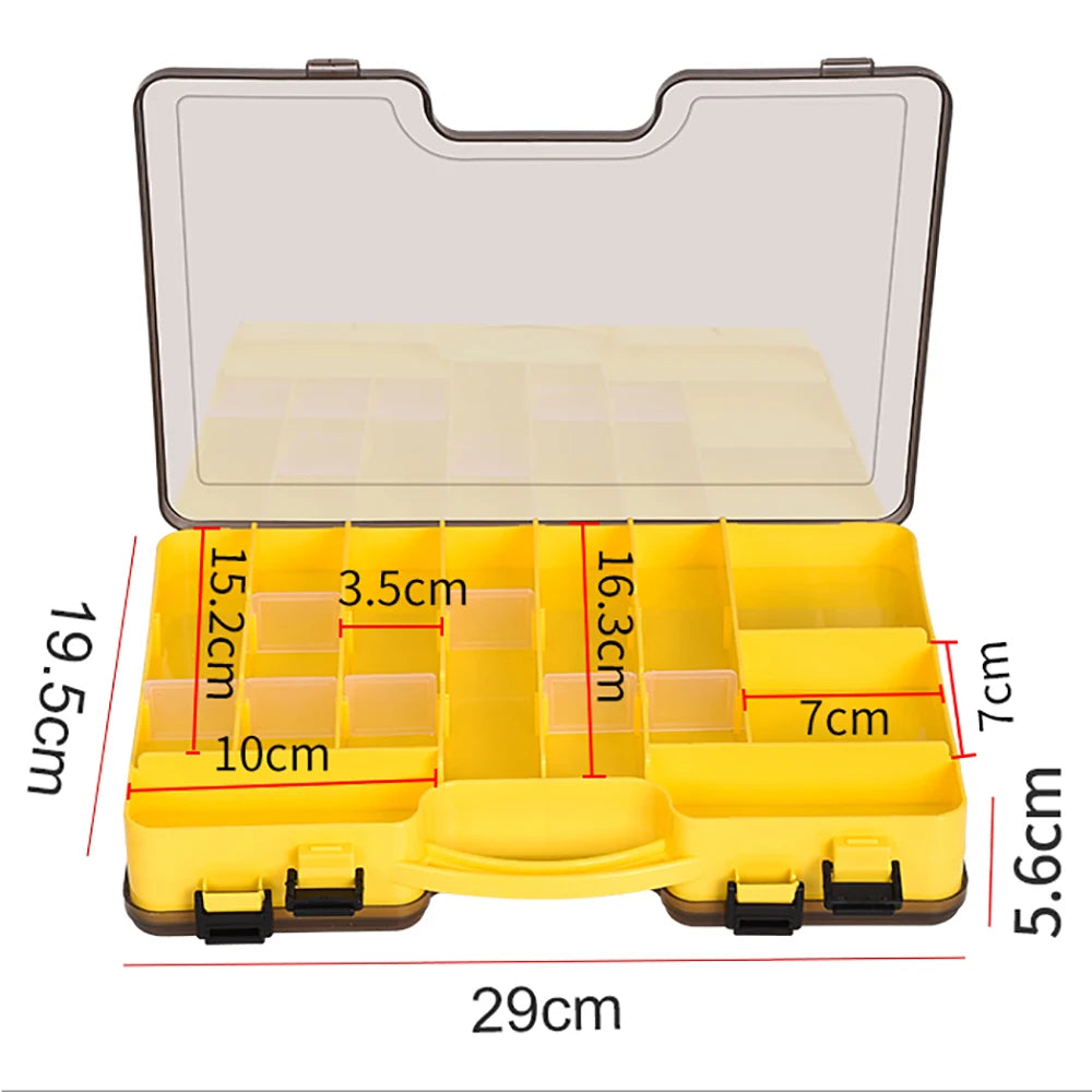 Large Fishing Tackle Boxes Double Layer Bait Container Portable Lure Storage Baffle Multi Compartments Case Suitcase Tool Box