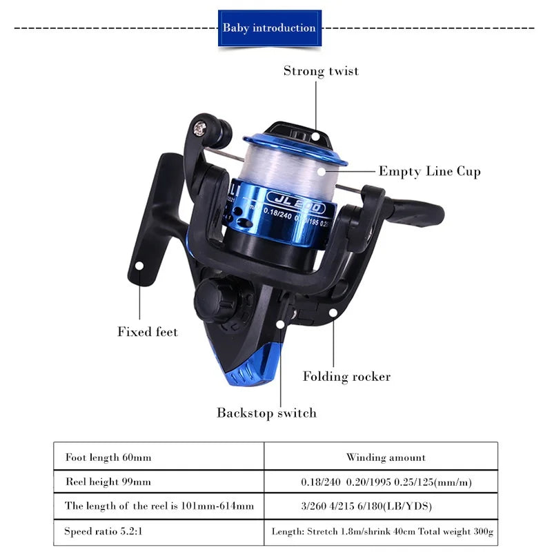 Fishing Rod Combo Full Kits Telescopic Spinning Reel Fishing Accessories