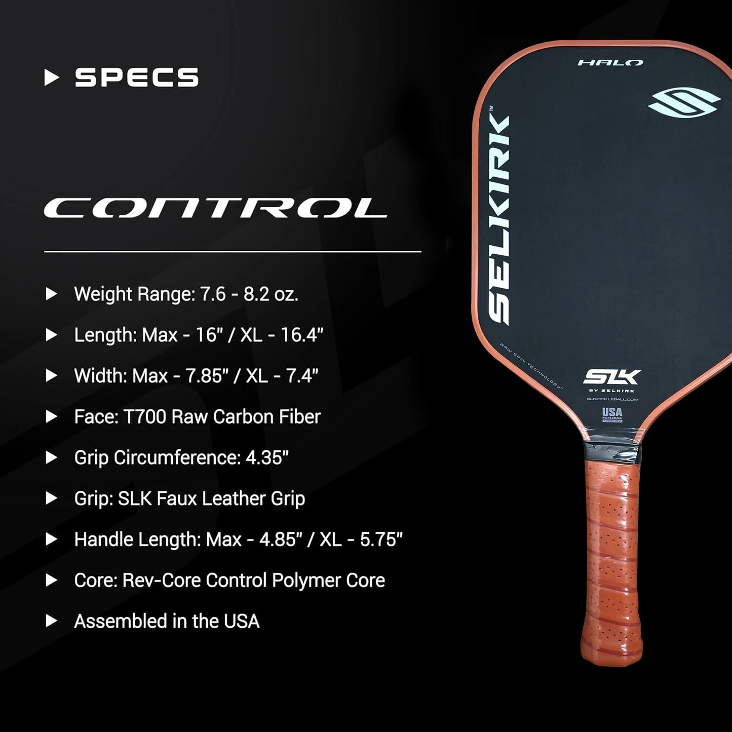 Control Power Pickleball Paddle | Raw Carbon Fiber  Polymer Core