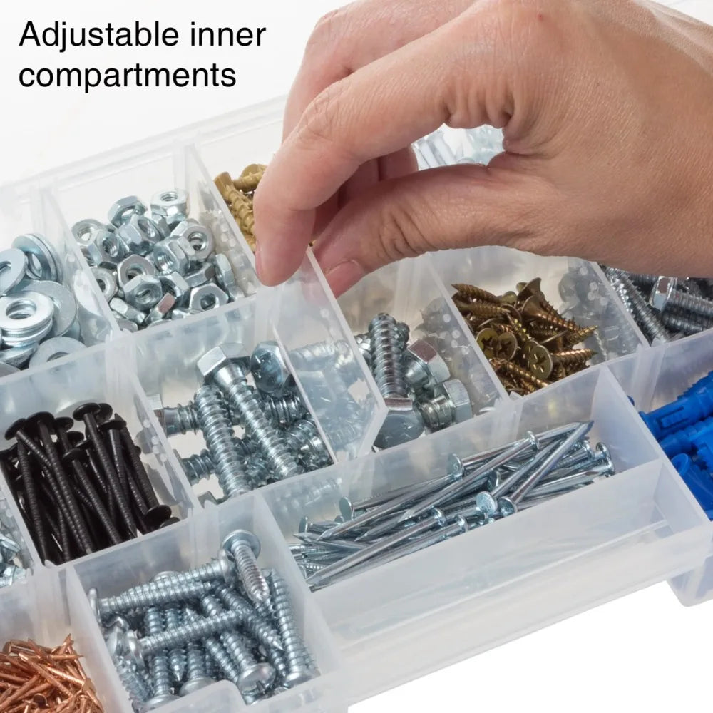 Storage and Tool Box-Durable Organizer Utility Box-4 Drawers with 19 Compartments Each for Hardware Fish Tackle Beads and More