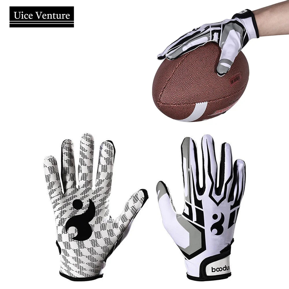 Men Women Breathable Anti-slip  American Football Gloves Adjustable