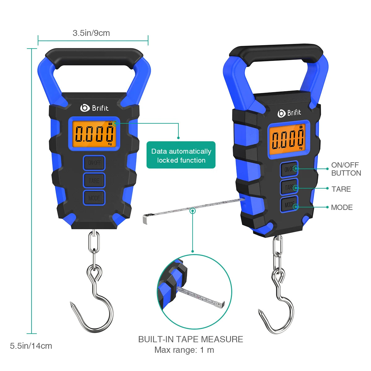 Hanging Scale  Portable Fish Hook Electronic Weight LED Display