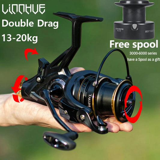 Spinning Reel QH3000-9000 Strong Double Drag  Free Spare Spool