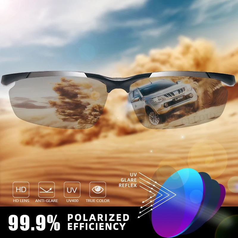 Top Quality Aluminum Polarized Photochromic Sunglasses Anti-Glare