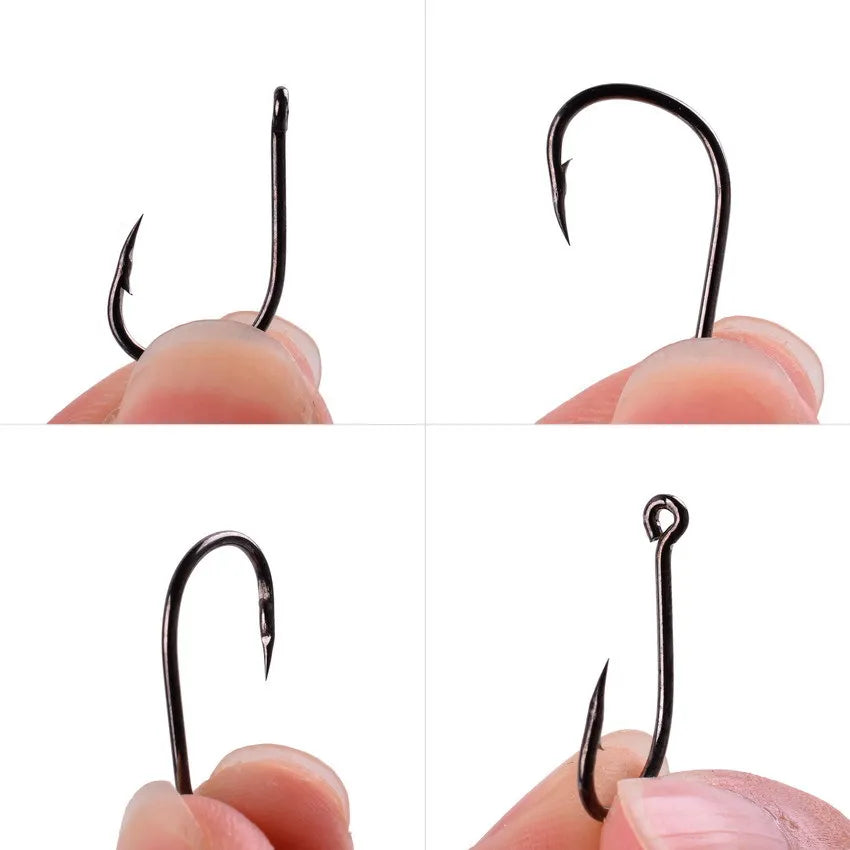 100PCS/Box Fishing Hooks Set High Carbon Steel Fishing Accessories