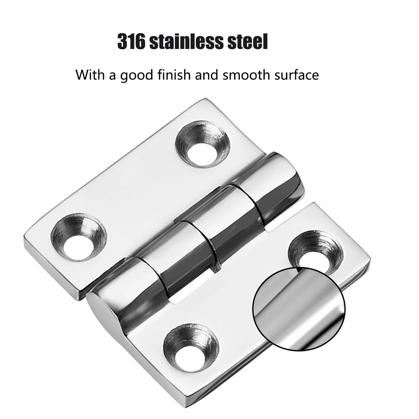 Stainless Steel Boat Hinges, Marine Grade Hinges, 1.5x1.5 Inches (38X38 MM), Heavy Duty 316 Ss with Screws (4 Pcs)