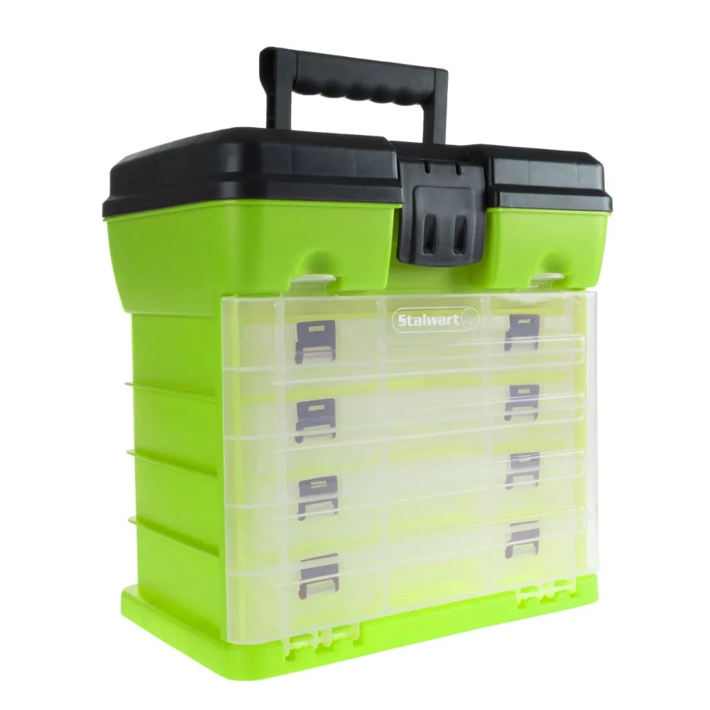 Storage and Tool Box-Durable Organizer Utility Box-4 Drawers with 19 Compartments Each for Hardware Fish Tackle Beads and More