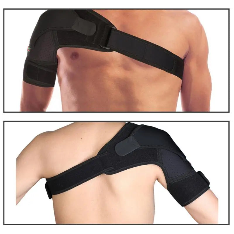 Adjustable Breathable Shoulder Support Back Brace Black Bandage