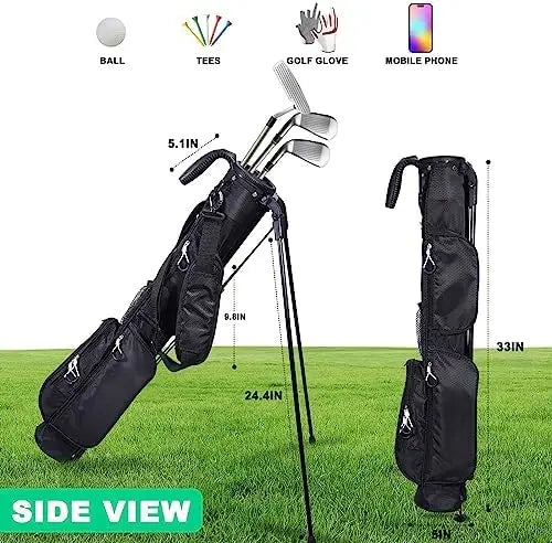 Small Pitch N Putt Golf Bag with Stand Adjustable Strap,Lightweight  3-7 Clubs