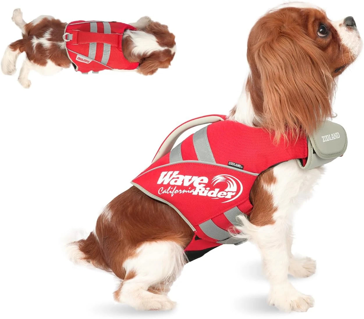 Dog Life Jacket with Reflective Stripes, Adjustable