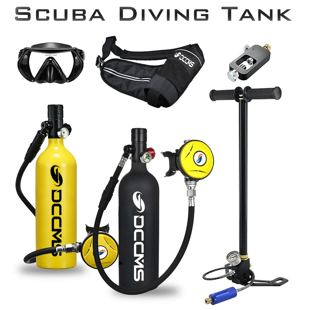 DCCMS Scuba Tank 1000ML Scuba Diving Equipment Diving Snorkeling Equipment Provides 10~15 Minutes Underwater Breathing Time