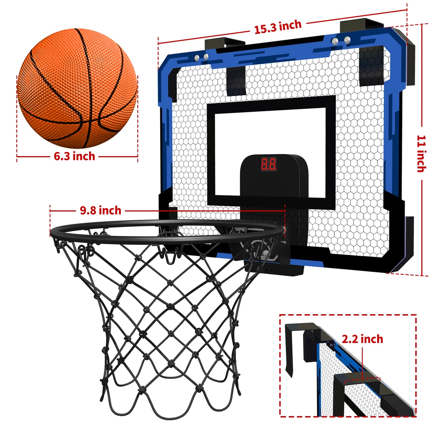 Wall-mounted Indoor Trainingl  Mini Basketball Hoop Set